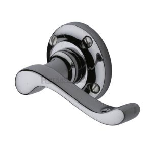 Heritage Brass Bedford Polished Chrome Door Handles On Round Rose(sold in pairs)