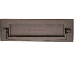 Heritage Brass Postal Knocker Letter Plate (254mm x 79mm), Matt Bronze