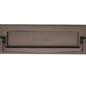 Heritage Brass Postal Knocker Letter Plate (254mm x 79mm), Matt Bronze