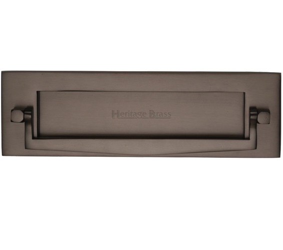 Heritage Brass Postal Knocker Letter Plate (254mm x 79mm), Matt Bronze
