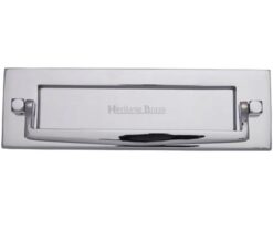 Heritage Brass Postal Knocker Letter Plate (254mm x 79mm), Polished Chrome