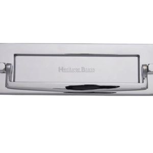 Heritage Brass Postal Knocker Letter Plate (254mm x 79mm), Polished Chrome