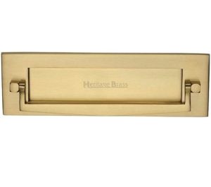 Heritage Brass Postal Knocker Letter Plate (254mm x 79mm), Satin Brass