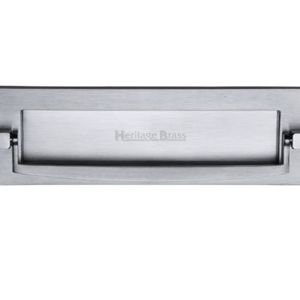 Heritage Brass Postal Knocker Letter Plate (254mm x 79mm), Satin Chrome