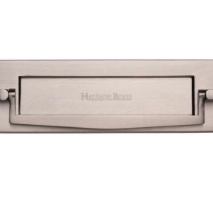 Heritage Brass Postal Knocker Letter Plate (254mm x 79mm), Satin Nickel