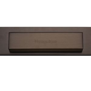 Heritage Brass Gravity Flap Letter Plate (280mm x 80mm), Matt Bronze