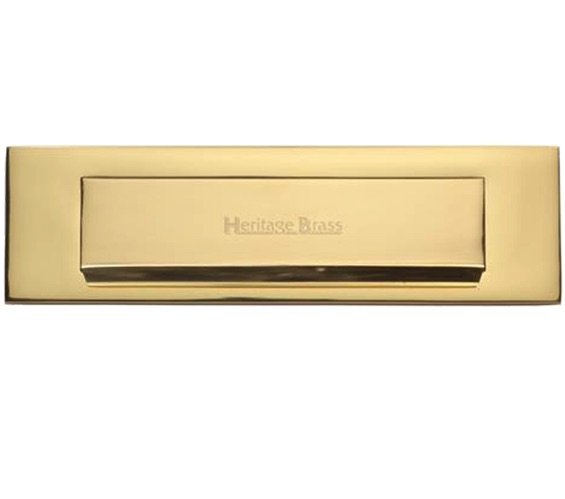 Heritage Brass Gravity Flap Letter Plate (280mm x 80mm), Polished Brass