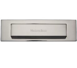Heritage Brass Gravity Flap Letter Plate (280mm x 80mm), Polished Nickel