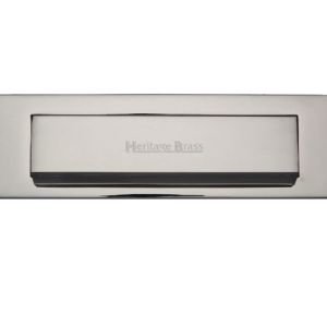 Heritage Brass Gravity Flap Letter Plate (280mm x 80mm), Polished Nickel