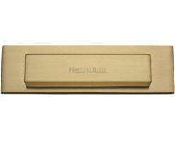 Heritage Brass Gravity Flap Letter Plate (280mm x 80mm), Satin Brass