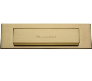 Heritage Brass Gravity Flap Letter Plate (280mm x 80mm), Satin Brass