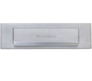 Heritage Brass Gravity Flap Letter Plate (280mm x 80mm), Satin Chrome