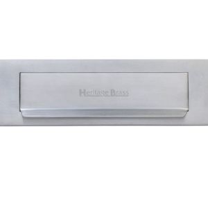 Heritage Brass Gravity Flap Letter Plate (280mm x 80mm), Satin Chrome