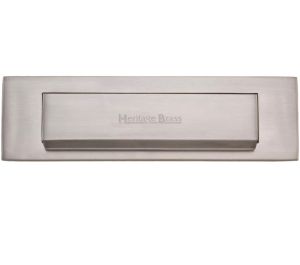 Heritage Brass Gravity Flap Letter Plate (280mm x 80mm), Satin Nickel