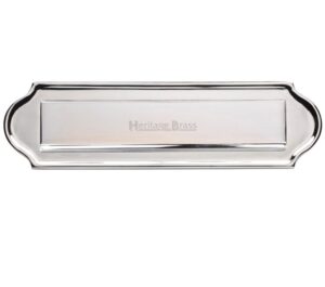 Heritage Brass Gravity Flap Letter Plate (280mm x 80mm), Polished Chrome
