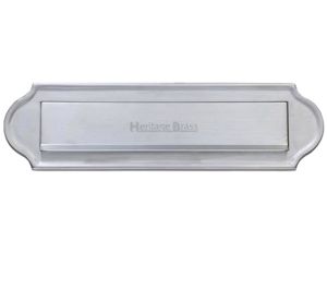 Heritage Brass Gravity Flap Letter Plate (280mm x 80mm), Satin Chrome