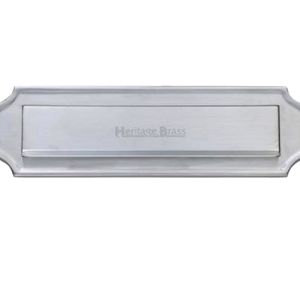 Heritage Brass Gravity Flap Letter Plate (280mm x 80mm), Satin Chrome