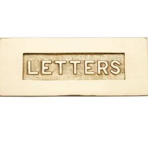 Heritage Brass Letters Embossed Letter Plate (254mm x 101mm), Polished Brass
