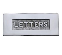 Heritage Brass Letters Embossed Letter Plate (254mm x 101mm), Polished Chrome