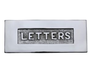 Heritage Brass Letters Embossed Letter Plate (254mm x 101mm), Polished Chrome