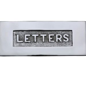 Heritage Brass Letters Embossed Letter Plate (254mm x 101mm), Polished Chrome