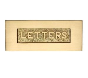 Heritage Brass Letters Embossed Letter Plate (254mm x 101mm), Satin Brass