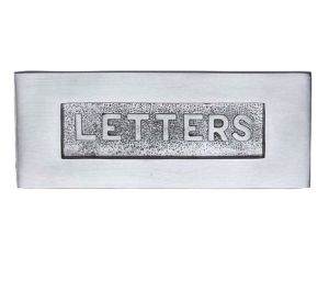 Heritage Brass Letters Embossed Letter Plate (254mm x 101mm), Satin Chrome