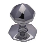 Heritage Brass Faceted Centre Door Knob, Polished Chrome
