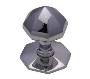 Heritage Brass Faceted Centre Door Knob, Polished Chrome