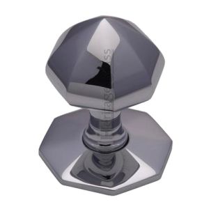 Heritage Brass Faceted Centre Door Knob, Polished Chrome