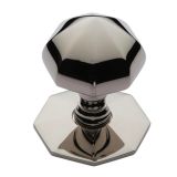 Heritage Brass Faceted Centre Door Knob, Polished Nickel