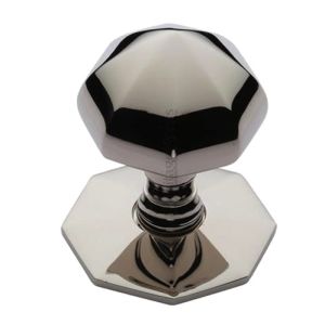 Heritage Brass Faceted Centre Door Knob, Polished Nickel