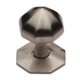 Heritage Brass Faceted Centre Door Knob, Satin Nickel