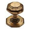 Heritage Brass Octagonal Tiered Centre Door Knob, Antique Brass