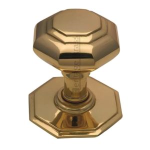 Heritage Brass Octagonal Tiered Centre Door Knob, Polished Brass
