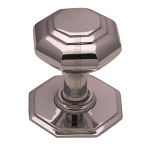 Heritage Brass Octagonal Tiered Centre Door Knob, Polished Chrome
