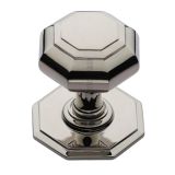 Heritage Brass Octagonal Tiered Centre Door Knob, Polished Nickel