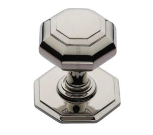 Heritage Brass Octagonal Tiered Centre Door Knob, Polished Nickel