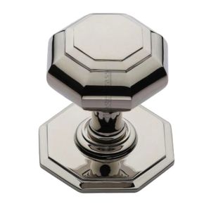 Heritage Brass Octagonal Tiered Centre Door Knob, Polished Nickel