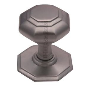 Heritage Brass Octagonal Tiered Centre Door Knob, Satin Chrome