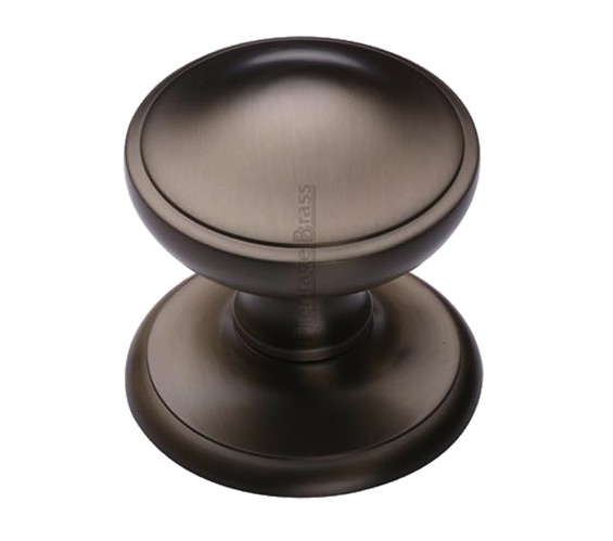 Heritage Brass Round Centre Door Knob, Matt Bronze