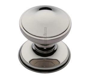 Heritage Brass Round Centre Door Knob, Polished Nickel