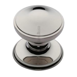 Heritage Brass Round Centre Door Knob, Polished Nickel