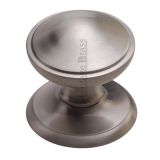 Heritage Brass Round Centre Door Knob, Satin Nickel
