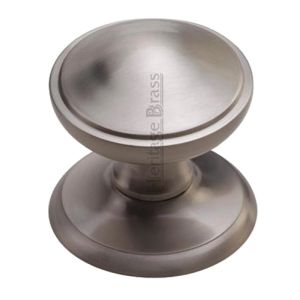 Heritage Brass Round Centre Door Knob, Satin Nickel