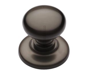 Heritage Brass Round Centre Door Knob, Matt Bronze