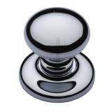 Heritage Brass Round Centre Door Knob, Polished Chrome