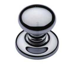 Heritage Brass Round Centre Door Knob, Polished Chrome