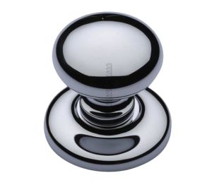 Heritage Brass Round Centre Door Knob, Polished Chrome