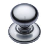 Heritage Brass Round Centre Door Knob, Satin Chrome